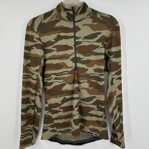 Patagonia Shirt Womens‎ XS Camo Long Sleeve Half Zip Thermal Cycling Jersey